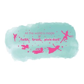 Girls All The World is Made of Faith Loving Quote Wall Decoration Decal Lasts Years and Easily Removable - Size: 10 in(W) x 5 in(H)