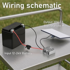 Starlink Mini 12V Adapter DC Step Up Converter Starlink Mini Power Cord 12V/24V to 30V 3.5A Starlink Mini Power Supply Boost Conversion with Fuse