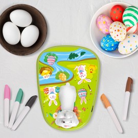 Engfa Easter Egg Decorating Kit with 30 Pcs Eggs and 12 Dying Markers Spinner, Easter Gifts for Kids Bunny Decorating Machine Craft Activities for Boys Girls