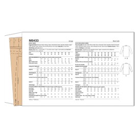McCall's Misses' Vintage 1990's Loose Fitting or Unlined Jacket Sewing Pattern Kit, Design Code M8433, Sizes 8-10-12-14-16