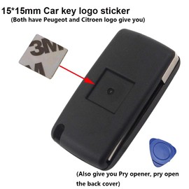 kuyuansu Remote Key Shell for Peugeot 207 307 308 407 607 807 for Citroen C2 C3 C4 C5 C6 Flip Car Key Shell with 2 Buttons 3 Buttons (VA2 536, 3B)