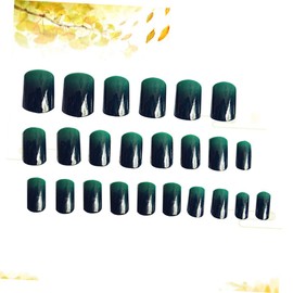 Healeved Sturdy Short Wearing Nails 24 Pieces Nail Art Sticker Set Removable False Nail Tips for Women