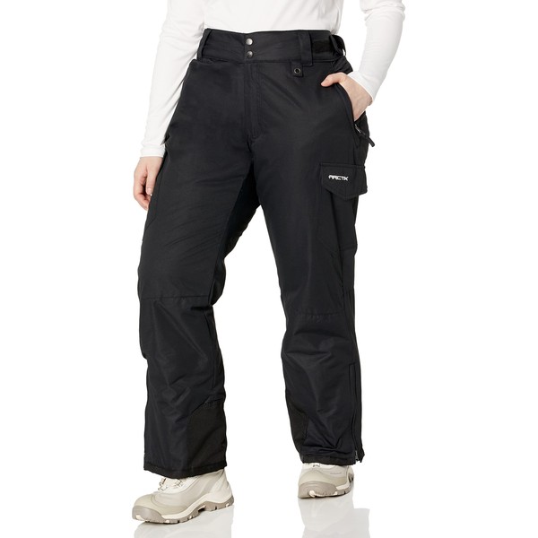 Arctix Women's Snow Sports Insulated Cargo Pants, Black, Large (12-14) Regular