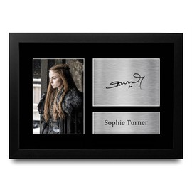 HWC Trading FR Sophie Turner Game of Thrones Sansa Stark Gifts Printed Signed Autograph Picture for TV Memorabilia Fans - A4 Framed