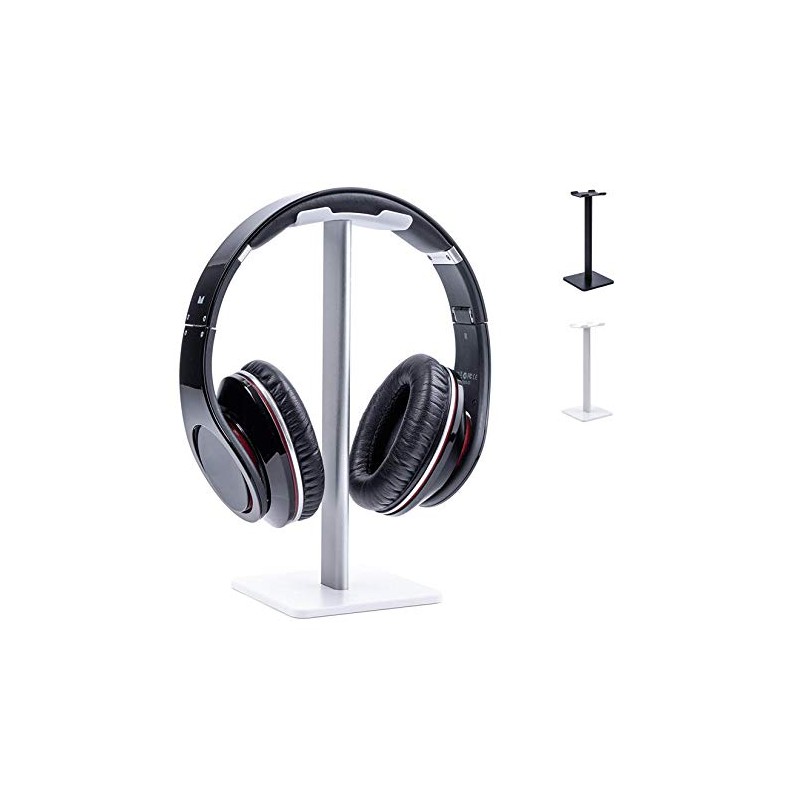 Lenfech boldR Soporte Blanco con Plateado para Audífonos/Base Universal de