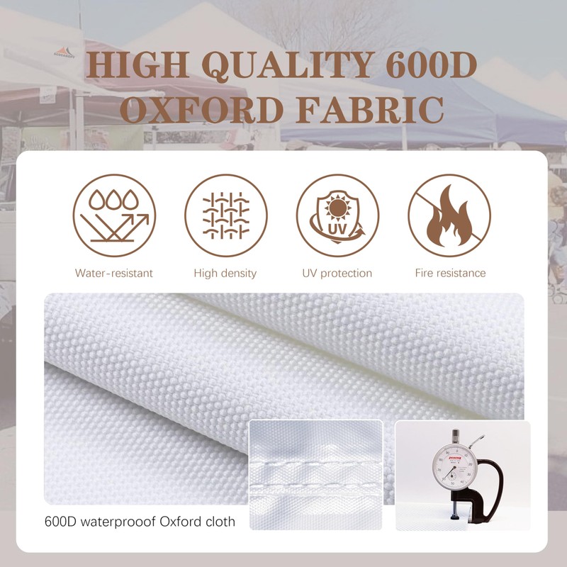 SCOCANOPY Commercial 10x10 Replacement Canopy Top,Canopy Cover ONLY,Bonus 4 Pack