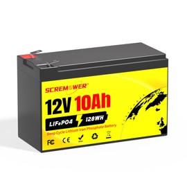 12V 10Ah LiFePO4 Deep Cycle Lithium Battery - 5000+ Cycles, Built-in BMS - Compatible with Fishfinder, Power Wheels, Lawn Mower, Cyberpower UPS, Lighting & Backup Power Systems