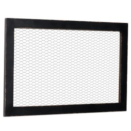 SOFE Farmhouse Memo Board Chicken Wire Frame, Black Large Bulletin Boards for Walls, Hanging Photo Display Board or Jewelry Organizer Wall Grid Panels, Decorative Vision Board for Desktop Office