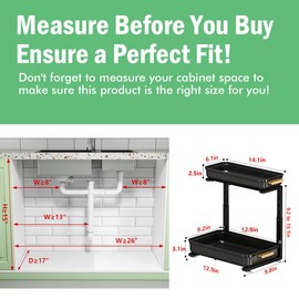 ARSTPEOE Under Sink Organizer - 2 Packs Multi-Purpose Pull-Out Storage Organizers, Slide out Pull out Cabinet Organizer Shelf, Storage for Kitchen Bathroom