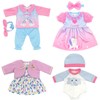 Doll Clothes for 36-43 cm Baby Dolls, 4 Packs (No