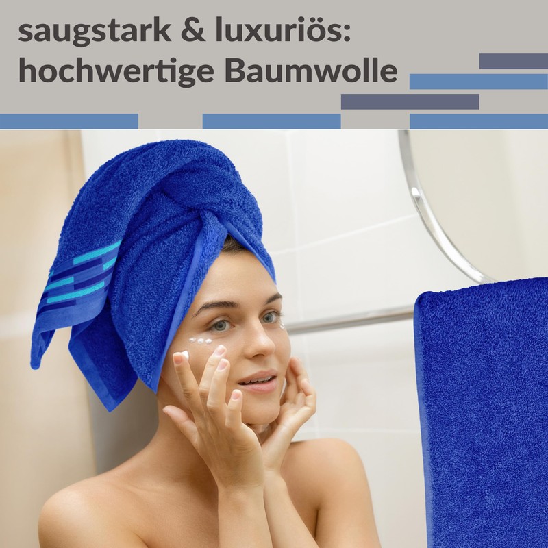Lashuma Towel Set 50 x 100 cm Blue - Aquamarine,