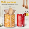 Airtight Glass Jars With Bamboo Lids And Spoons, 15oz Glass