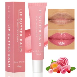 Ledeak Summer Lip Balm, Summer Lip Butter Balm, Nourishing Glossier Lip Balm, Plumping Tinted Lip Butter, Moisturizing Natural Lip Gloss Set for Men and Women Chapped Lips (02# Candy)