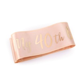 HOWAF Rose Gold 40th Birthday Sash, It's My 40th Birthday Satin Sash for 40th Birthday Decorations Women 40 Birthday Gift Party Accessories, One Size