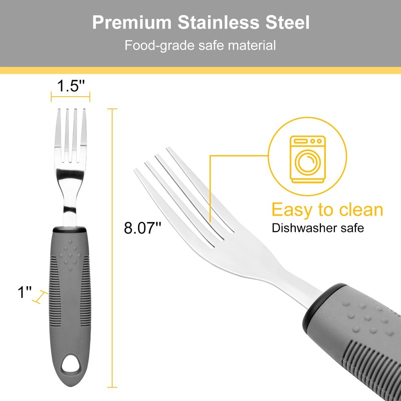 HoEase Adaptive Utensil Set - Arthritis Aid Silverware for The