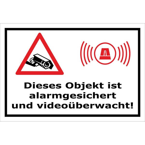 Melis-Folienwerkstatt Sign - Object Video-überwacht - 15 x 10 cm
