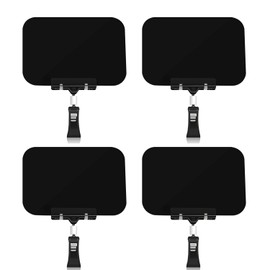Mlici Black Plastic Chalkboard Clips, 4 Pack Pop Clips-on Style Sign Holder for Liquid Chalk Marker, Food Label Display Rotating Chalkboard Signs Table Clip for Price Tag Supermarket Shelf Merchandise