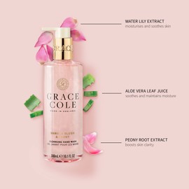 Grace Cole Vanilla Blush & Peony Hand Wash 300ml - Moisturising Liquid Soap Essential Oils - Vegan and Cruelty Free, No SLS or Parabens - Made In England