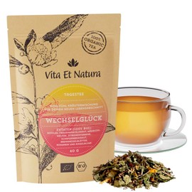 Organic "Wechselglück" Day Tea - Herbal Tea for Women in the Best Years with High Dose Red Clover - Pure Organic - Vita Et Natura® Tea Manufacture