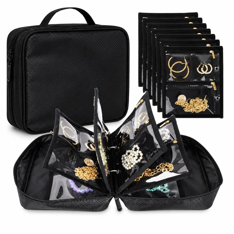 Transparent Travel Jewelry Organizer Bag for Accessories – Multi-Layer PVC