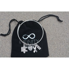 Infinity Collection Autism Bangle Bracelet, Autism Ribbon Awareness Jewelry, Autism Puzzle Piece, Hope Charm Bracelet, Austim Gift for Women