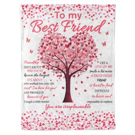 To My Friend Engraved Fleece Blanket, Friendship Gifts for Women, Christmas Birthday Wedding Friend Gifts for Women