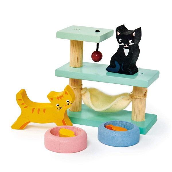 Tender Leaf Toys - Pets Sets for Doll House Accessories - Great Add-on Pet Play Set to Any Dollhouse - Encourage Creative and Imaginative Fun Play for Children - Age 3+ (Pet Cats Set)