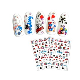 Generic Graceful Dancing Lady Nail Decal Sticker Sport Volleyball Love Bowling Strike B079 Nail Wraps Art Stickers Manicure Supplies for Women for Home Nails Full Long Lasting Easy Apply and Remove