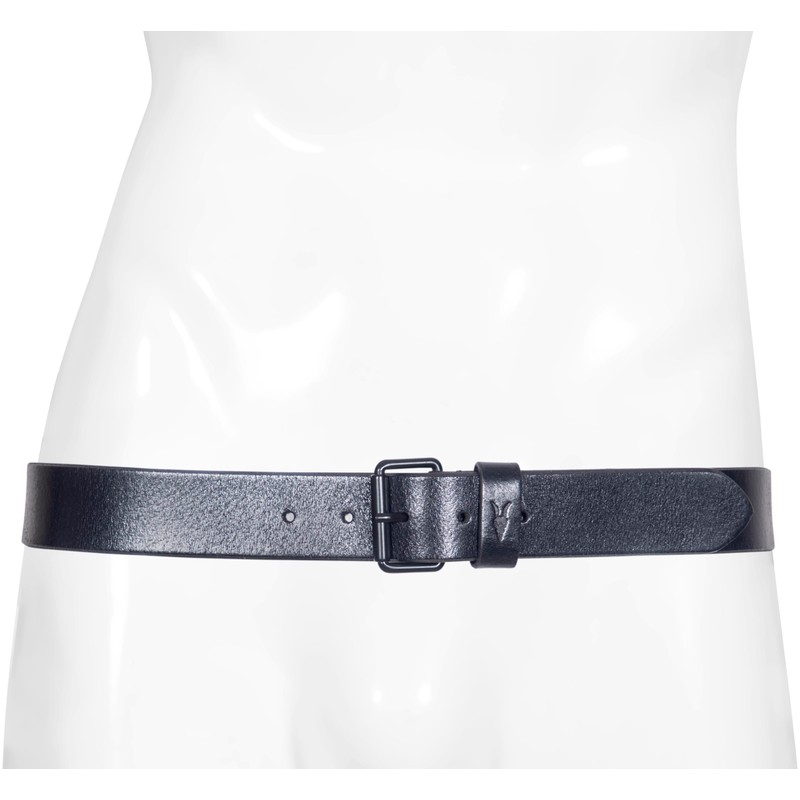 AllSaints Men's 1.5 Inch Flat Strap Leather, Casual Belt with