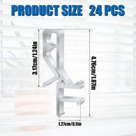 24pcs Clear Valance Clips, Window Blind Clips Replacement Clips Channel Cover Blind Hidden Valance Retainer Holder