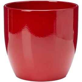 Soendgen Ceramic Flower Pot, Basel Full Colour, Clay, Bordeaux, 19 x 19 x 18 cm