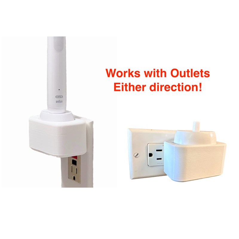 Burd - Electric Oral-B Tooth Brush Wall/Outlet Holder/Mount/Cord Organizer (Charger