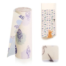 Eunice Cat Scratching Mat 78.7"x15.5", Self-Adhesive Cat Scratch Pad,Trimmable Replacement Cat Climbing Wall,DIY Furniture Protector from Claws Scratching（Blue）