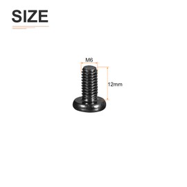 DTGN M6x12mm Pan Head Machine Screws, 20Pcs M6 Phillips Drive, Metric Coarse Full Thread, Steel Black Oxide Finish, Screws Bolts Kit