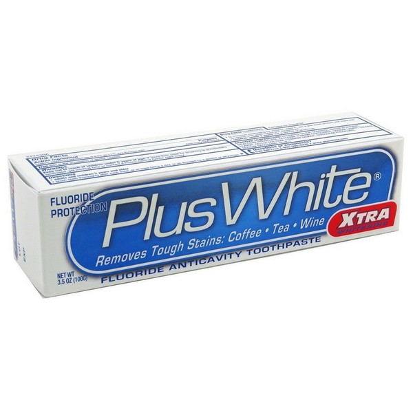 Plus White Whitening + Protection Toothpaste, Xtra Whitening Power Cool & Crisp Mint 3.50 oz (Pack of 9)