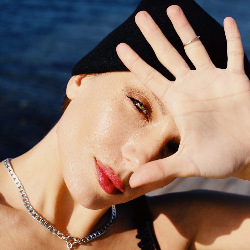 FUNEIA 8 Pieces 14 Carat Gold-Plated Rings Set Gold Women's