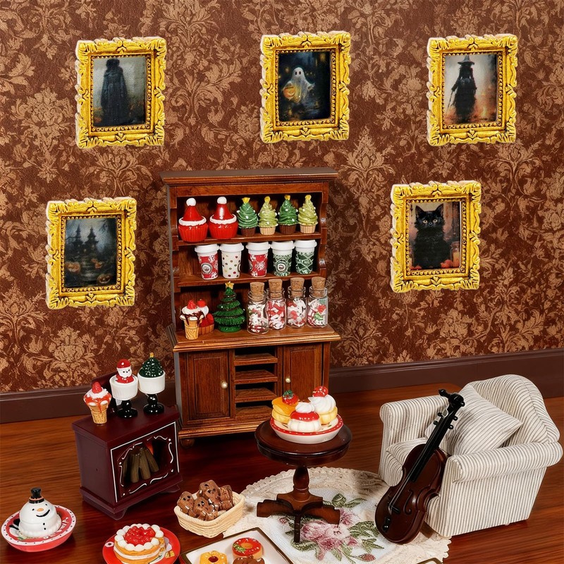 10 Pcs Miniature Accessories of Magic Frames Tiny Scary Photo