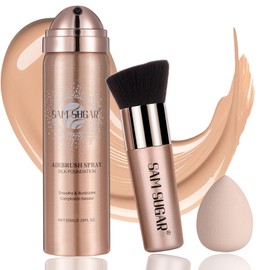 Airbrush Foundation Makeup Spray,Full Coverage Foundation for Waterproof Breathable,Natural Matte Finish,Concealer Moisturizing Foundation for Mature Skin for Smooth Radiant Finish Skin (Natural)