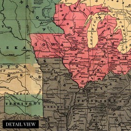 HISTORIX Vintage 1856 United States Political Map - 18x24 Inch Pre Civil War Map Displaying Free and Slave States and Territory Open to Slavery or Freedom with Statistics - US History Map