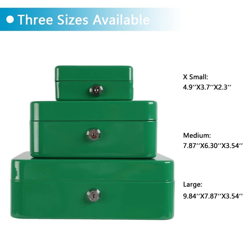 xydled Cash Box with Money Tray,Locking Cash Box with Combination