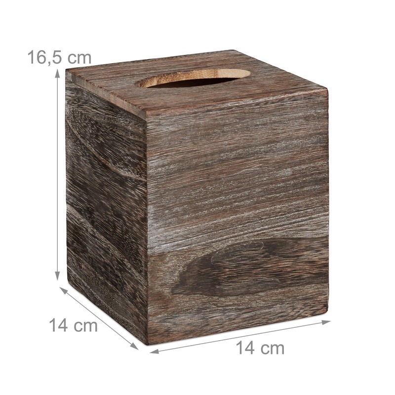 Relaxdays, Paper Cover Floor, Wooden Dispenser, HWD: 16.5x14x14 cm, Brown