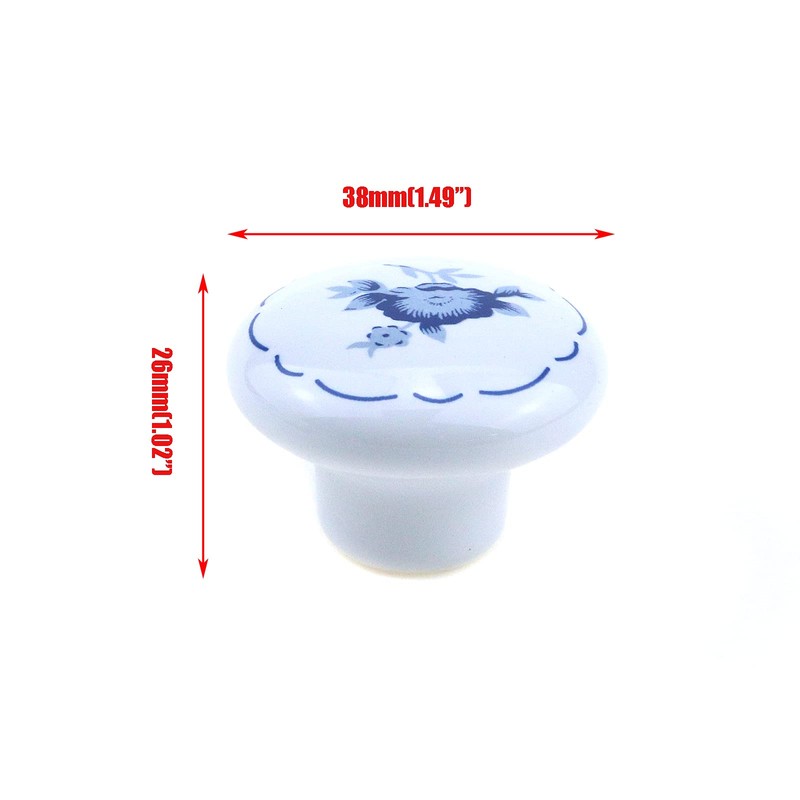 Quluxe 1-1/2 inch Ceramic Knobs Hand Painted Kitchen Cabinet Knobs