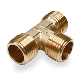 Tee Pipe Fitting T Pipe Connector Brass Tee Equal Tee 1/2" male x 1/2" male x 1/2" male Plumbing Tee for Repair 3 Way Pipe Fitting