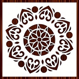 LYMSSESS Wall Stencils for Painting Large Pattern 12" x 12", Reusable Large Floor Stencils, Simple Tile Stencils for Decor (Mandala E)