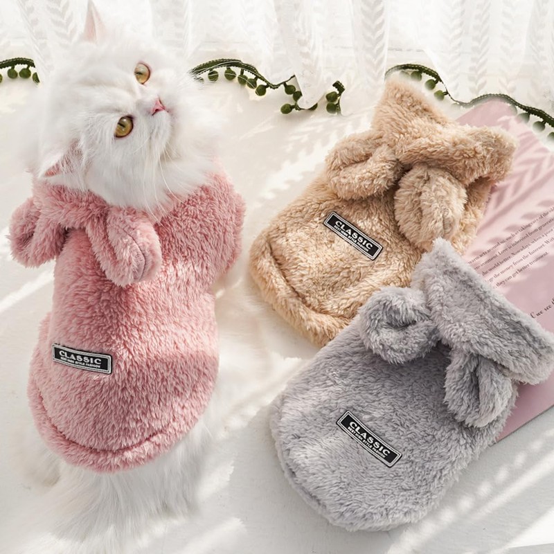 Cat Bunny Ears Costume Cute Dog Kitten Hoodies Sweater Rabbit