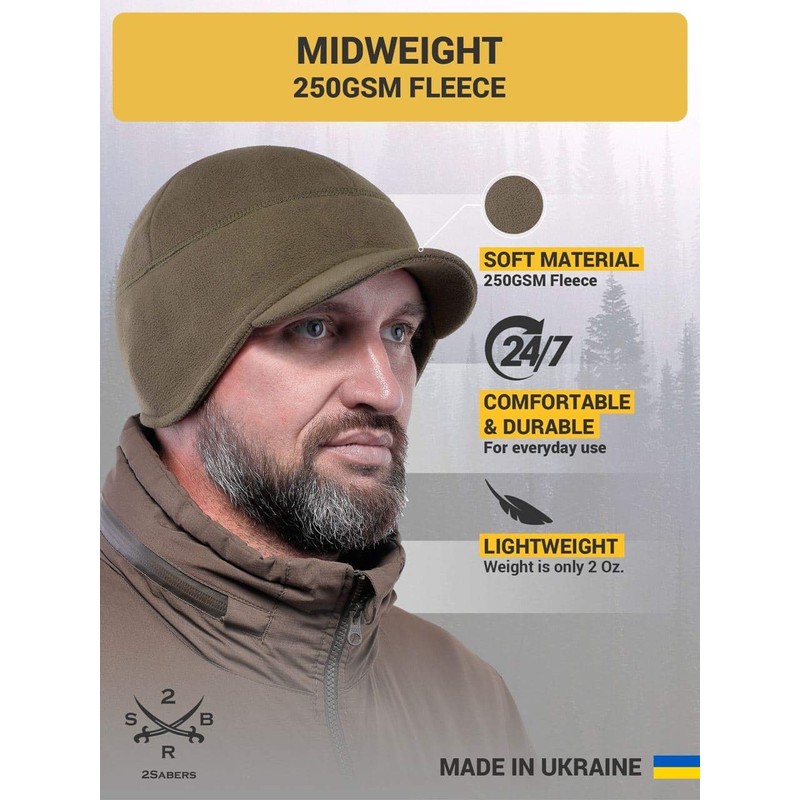 2SBR 2SABERS Fleece Winter Beanie with Visor - Men Women