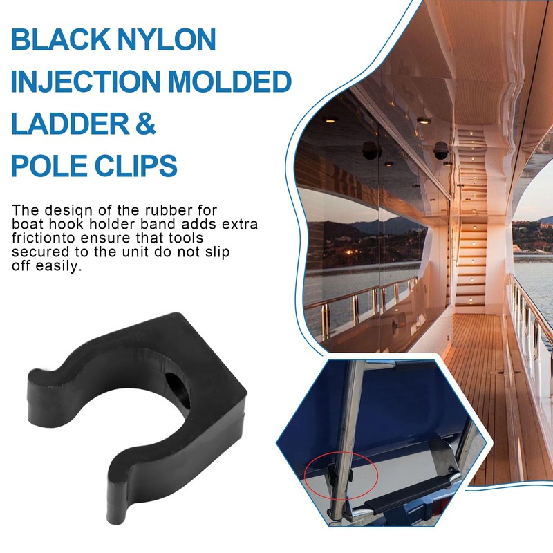 FKBYM 2 Pack Boat Ladder Clips, 1 1/4" Black Nylon