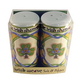 Irish Salt and Pepper Shaker Celtic Design Shamrock