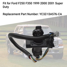 4 & 7 Pin Trailer Tow Wiring Harness Plug Compatible with Ford F250 F350 1999 2000 2001 Super Duty, Replaces# ‎YC3Z-13A576-CA