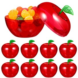 Apple Containers Snow White Decorations: 12PCS Plastic Cookie Jars Red Apple Container Candy Boxes Apples Decorative Fillable Ornaments for Gift Party Favor Classroom Teacher Supplies